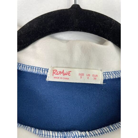 Romwe Boston University Style Sweatshirt Academia Pullover Tennis Prep Book Club - Picture 6 of 13